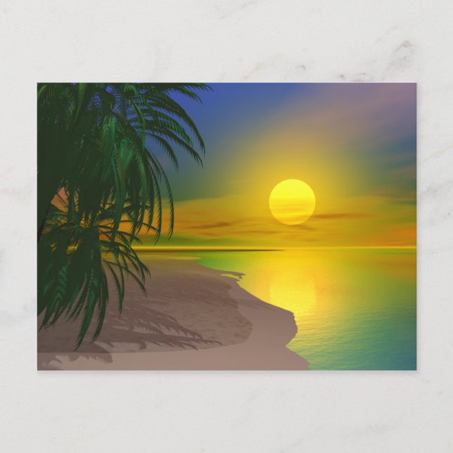 Cartão Postal A vida é uma praia Sunny (Frente)