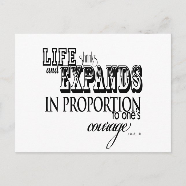 Cartão Postal A vida encolhe e expande... Anais Nin (Frente)