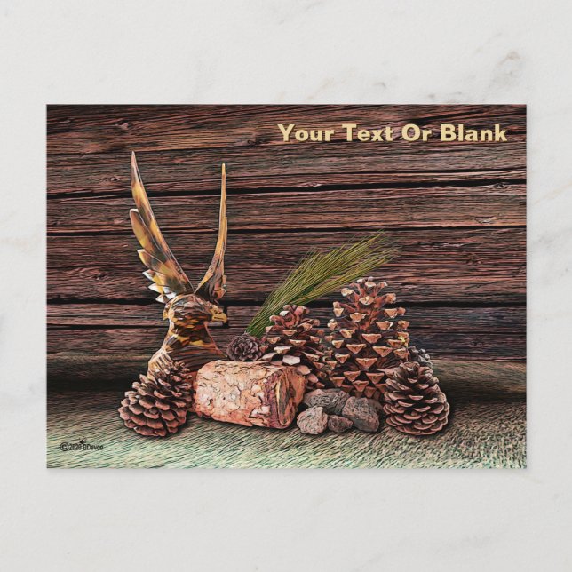 Cartão Postal A Vida Estática Com Águia (Frente)