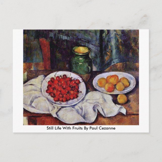 Cartão Postal A Vida Estática Com Frutas De Paul Cezanne (Frente)
