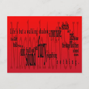 Cartão Postal 'A vida não passa de uma Sombra que Anda' Macbeth 