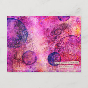 Cartão Postal A Vida Não Tem que Ser Perfeita arte abstrata