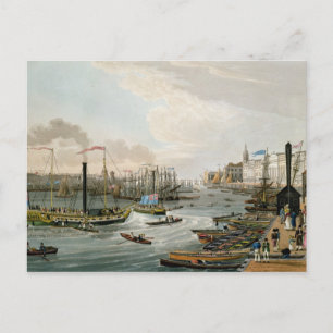 Cartão Postal A View of London Bridge and the Custom House