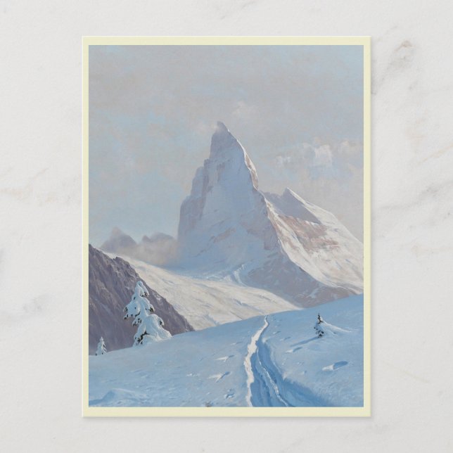Cartão Postal A View of Matterhorn, Winter (Frente)