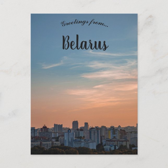 Cartão Postal A View of Minsk Belarus at Sunset (Frente)