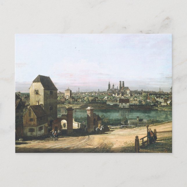 Cartão Postal A View of the German City Munique by B. Bellotto (Frente)