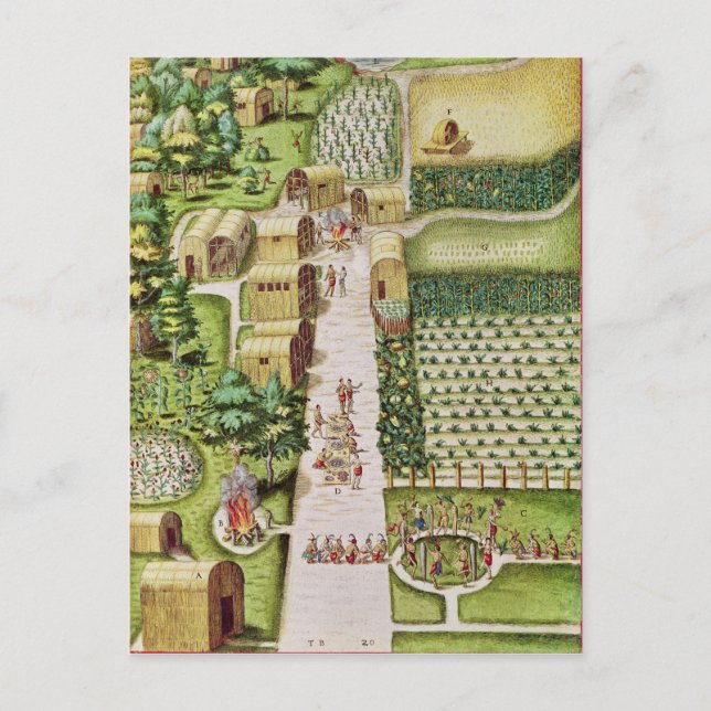 Cartão Postal A Vila de Secoton (Frente)