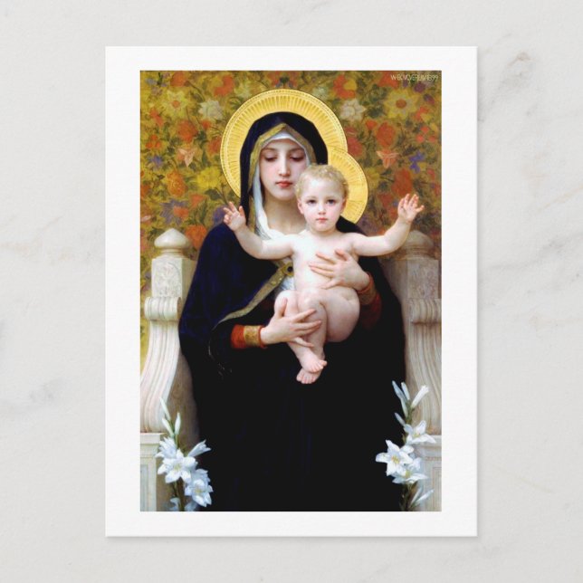 Cartão Postal A Virgem da Lily, Bouguereau (Frente)