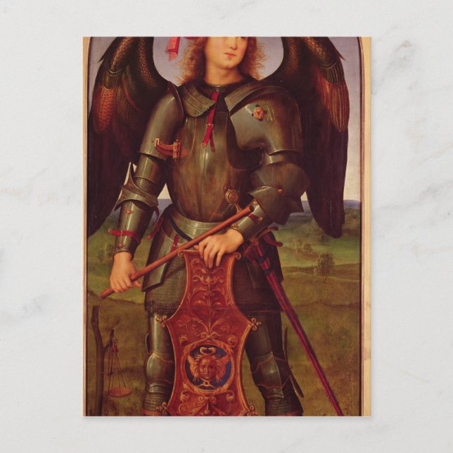 Cartão Postal A Virgem e a Criança com SS. Raphael e (Frente)
