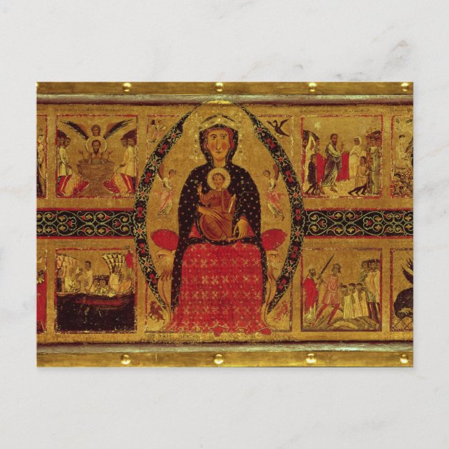 Cartão Postal A Virgem e a Criança Enthroned (Frente)