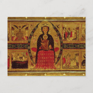 Cartão Postal A Virgem e a Criança Enthroned