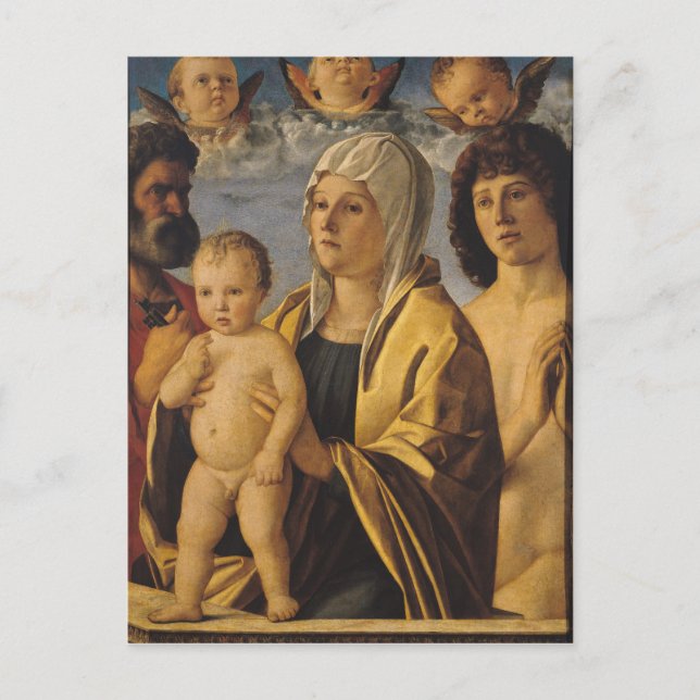 Cartão Postal A Virgem e Criança com Ruas. Peter & Rua. (Frente)