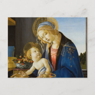 Cartão Postal A Virgem e o Menino por Sandro Botticelli