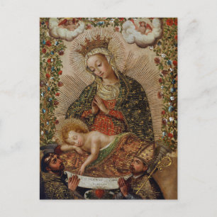 Cartão Postal A Virgem Maria Adorando o Menino Jesus