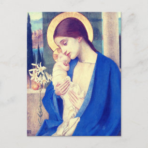 Cartão Postal A Virgem Maria e o Menino Jesus Graça Renascentist