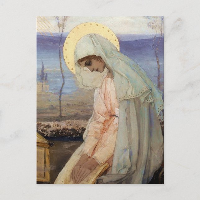 Cartão Postal "A Virgem Maria" por Mikhail Nesterov (Frente)