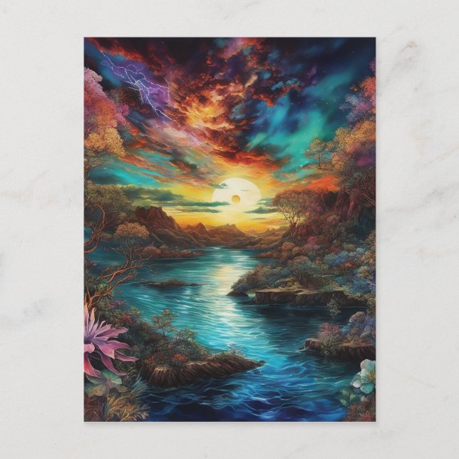 Cartão Postal A visão do novo planeta é estranha e difamadora (Frente)