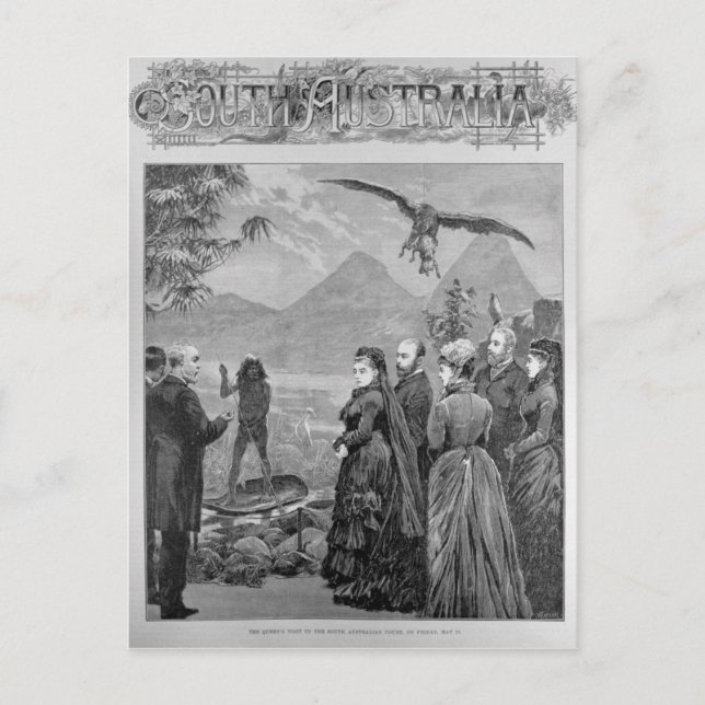 Cartão Postal A visita da Rainha ao Tribunal Sul da Austrália (Frente)
