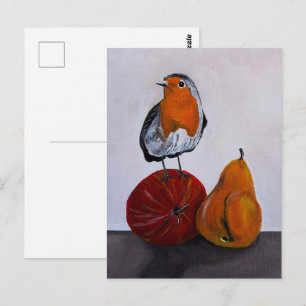 Cartão Postal A Visita Fugaz do Robin Pintura de Alfred Fox