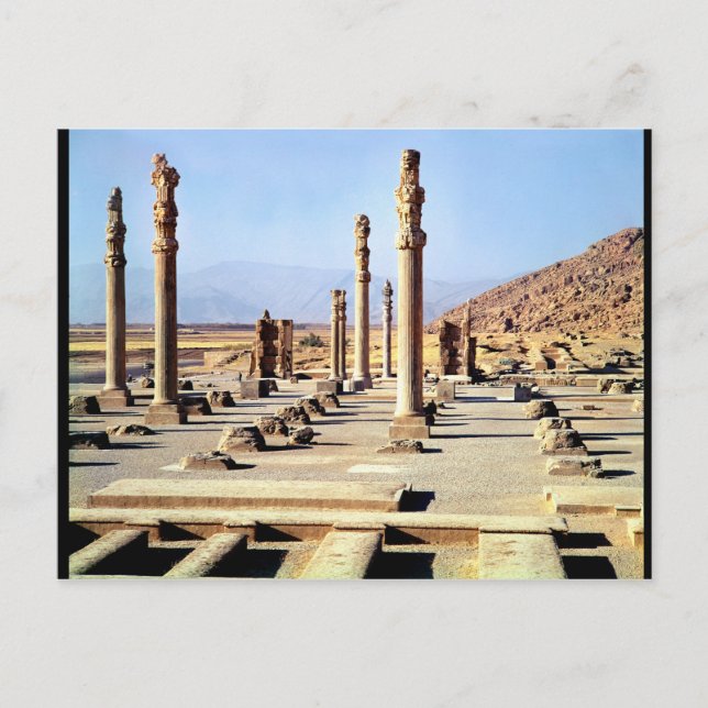 Cartão Postal A vista geral do Apadana fundou c.518 BC (Frente)