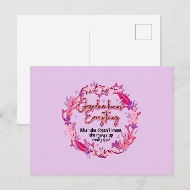 Cartão Postal A Vó Sabe Tudo (Frente/Verso)