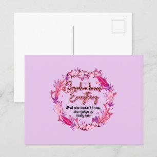 Cartão Postal A Vovó Sabe Tudo