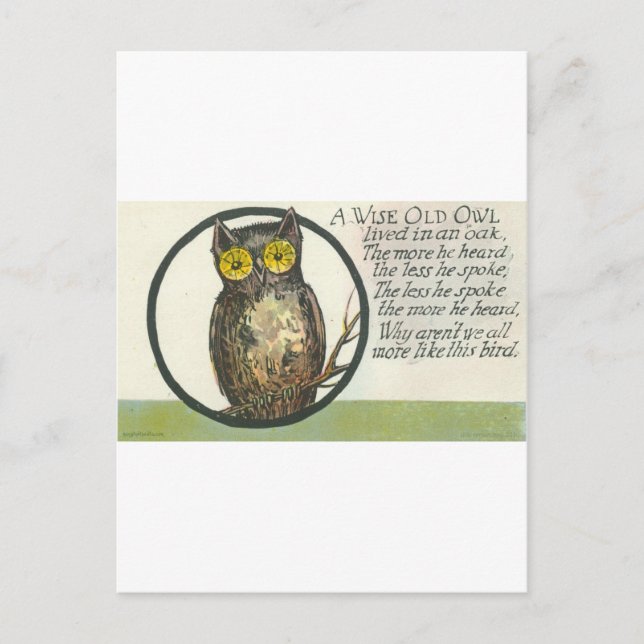 Cartão Postal a wise old owl (Frente)
