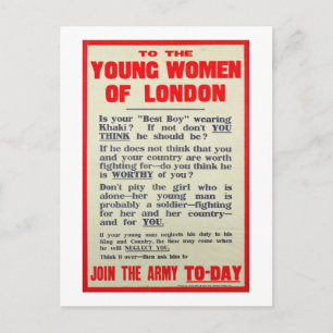 Cartão Postal À Young Women of London, poster de recrutamento,