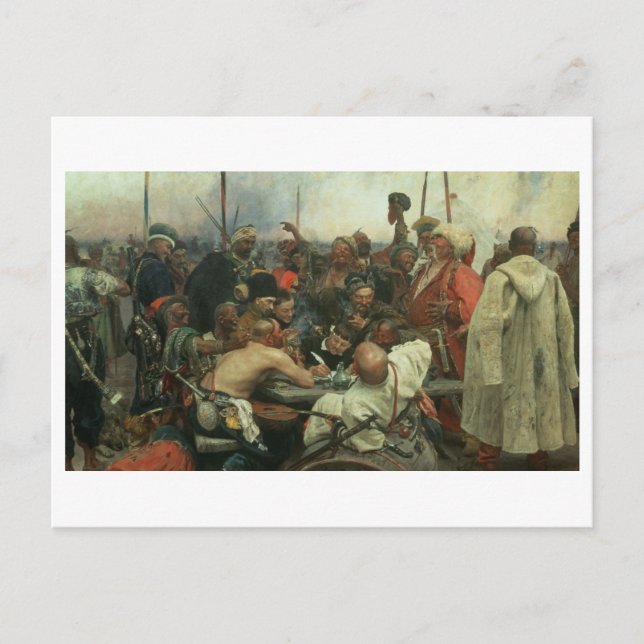 Cartão Postal A Zaporozhye Cossacks escrevendo uma letra (Frente)