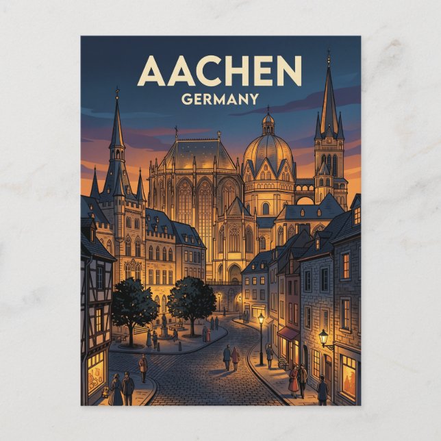 Cartão Postal Aachen Alemanha (Frente)