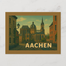 Cartão Postal Aachen Alemanha Cidade Arte