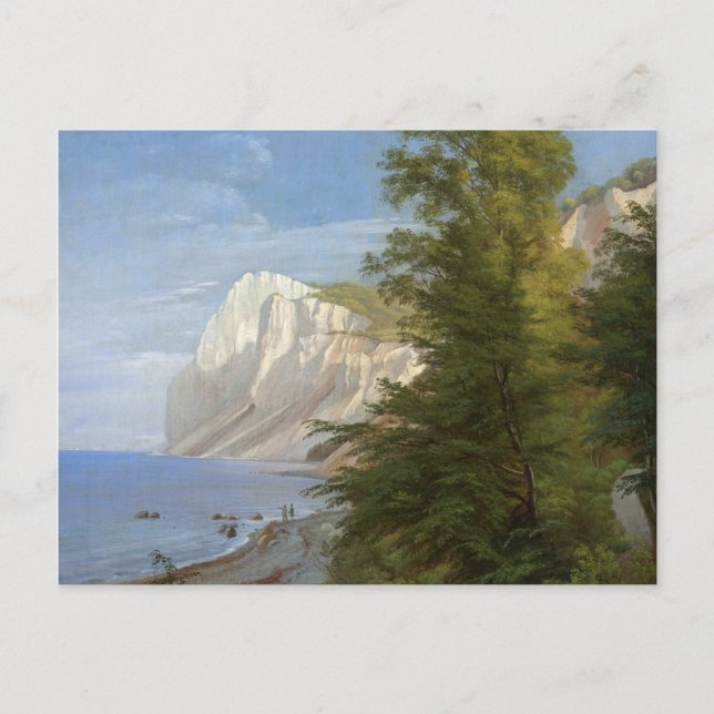 Cartão Postal Aagaard Isle of Mon Chalk Cliff Dinamarca Pintura (Frente)