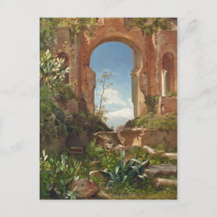 Cartão Postal Aagaard Ruins Monte Etna Paisagem