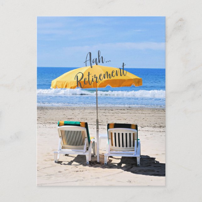 Cartão Postal Aah... aposentadoria, um dia na praia (Frente)