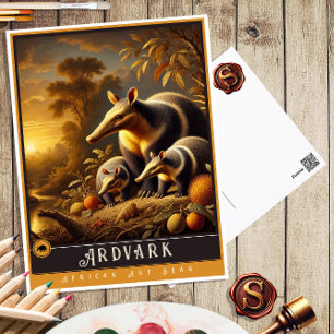 Cartão Postal Aardvark Cartão-postal para animais de cunhagem