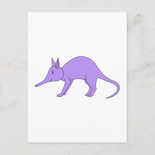 Cartão Postal Aardvark Roxo (Frente)