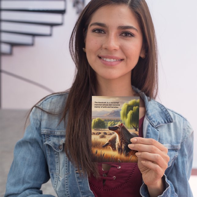 Cartão Postal Aardvark Tranquil Harmonia: Vida Selvagem Duo em P (Criador carregado)