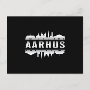 Cartão Postal Aarhus Dinamarca Cidade de Skyline Cityscape Funny