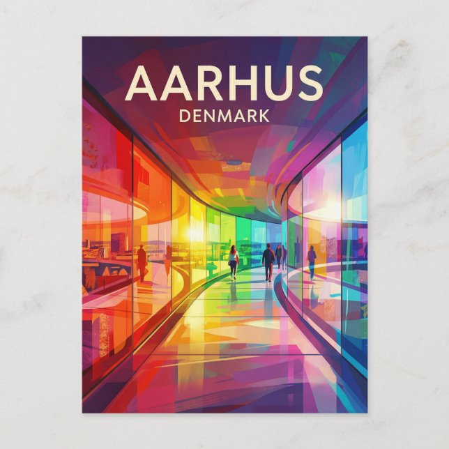 Cartão Postal Aarhus Rainbow Panorama Dinamarca (Frente)