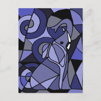 Cartão Postal AB- Arte Abstrato Elefante