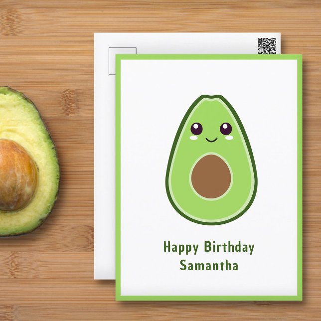 Cartão Postal Abacate Fofo (Cute Avocado Postcard)