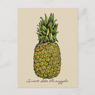 Cartão Postal Abacaxi De Arte De Aquarela