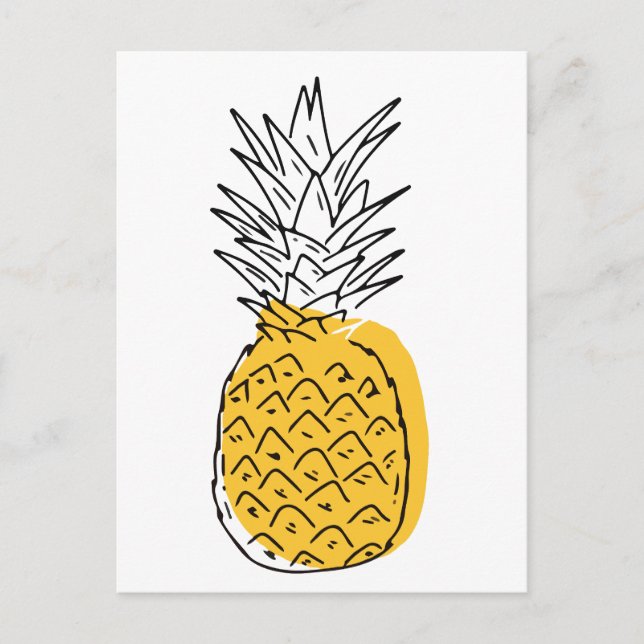 Cartão Postal Abacaxi minimalista (Frente)