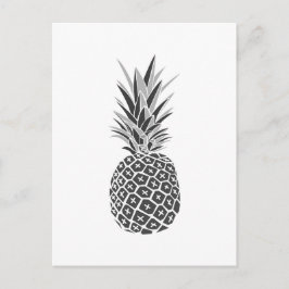 Cartão Postal Abacaxi preto & branco minimalista