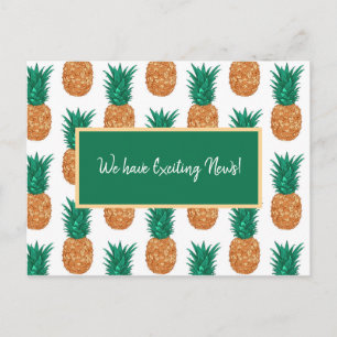 Cartão Postal Abacaxis Tropicais, Texto Personalizável