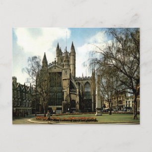 Cartão Postal Abadia de Bath Arquitetura Vintage Somerset Vista