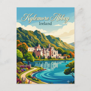 Cartão Postal Abadia Kylemore Irlanda