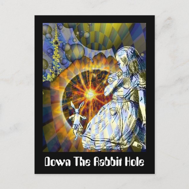 Cartão Postal Abaixo O Buraco Do Coelho (Frente)