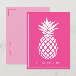 Cartão Postal Abanador Branco Esnobe em Rosa