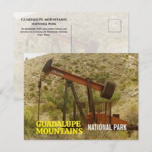 Cartão Postal Abandonado, Rusty Pump Jack, Guadalupe Mounts NP